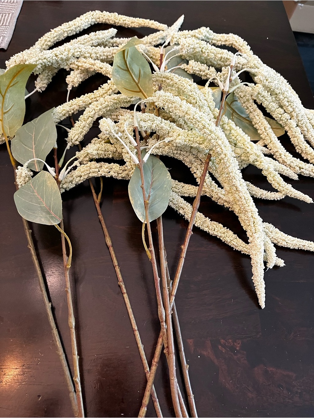 Faux Cream Amaranthus flowers